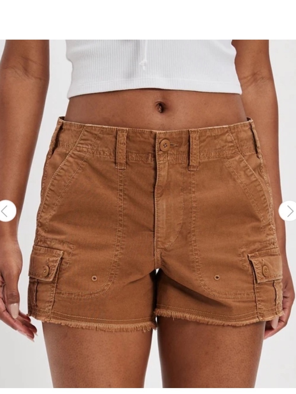 NWT American Eagle Women's Brown 90s boyfriend Cargo Denim Shorts